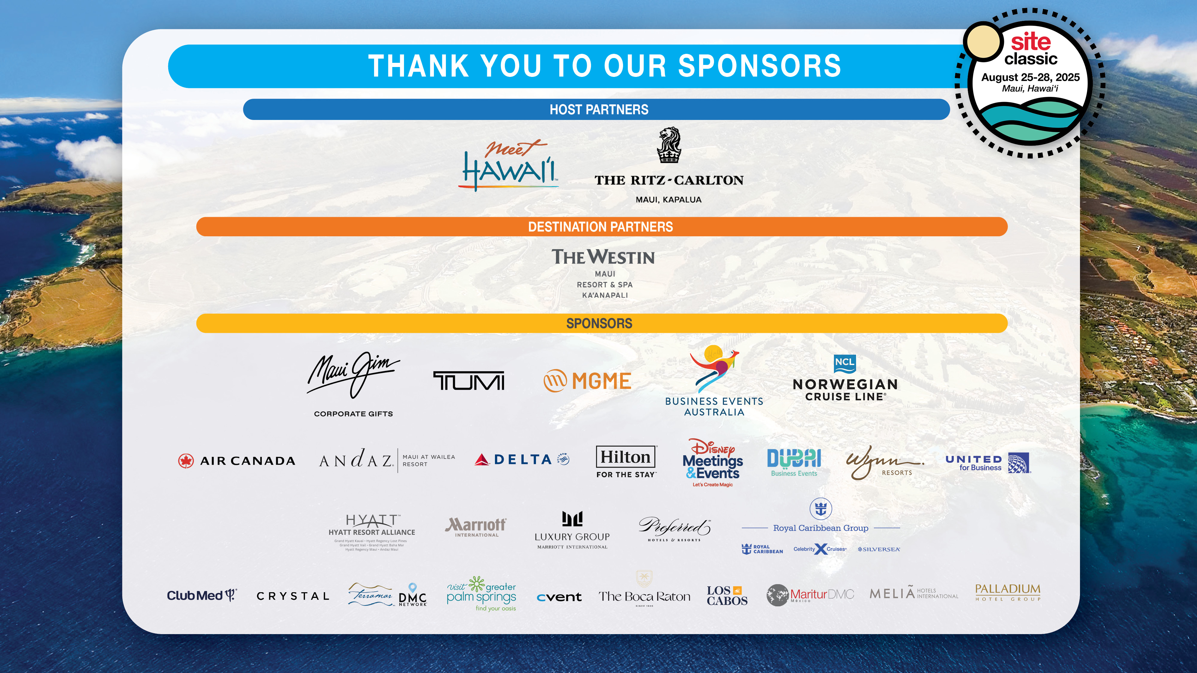 SITE Classic Sponsors