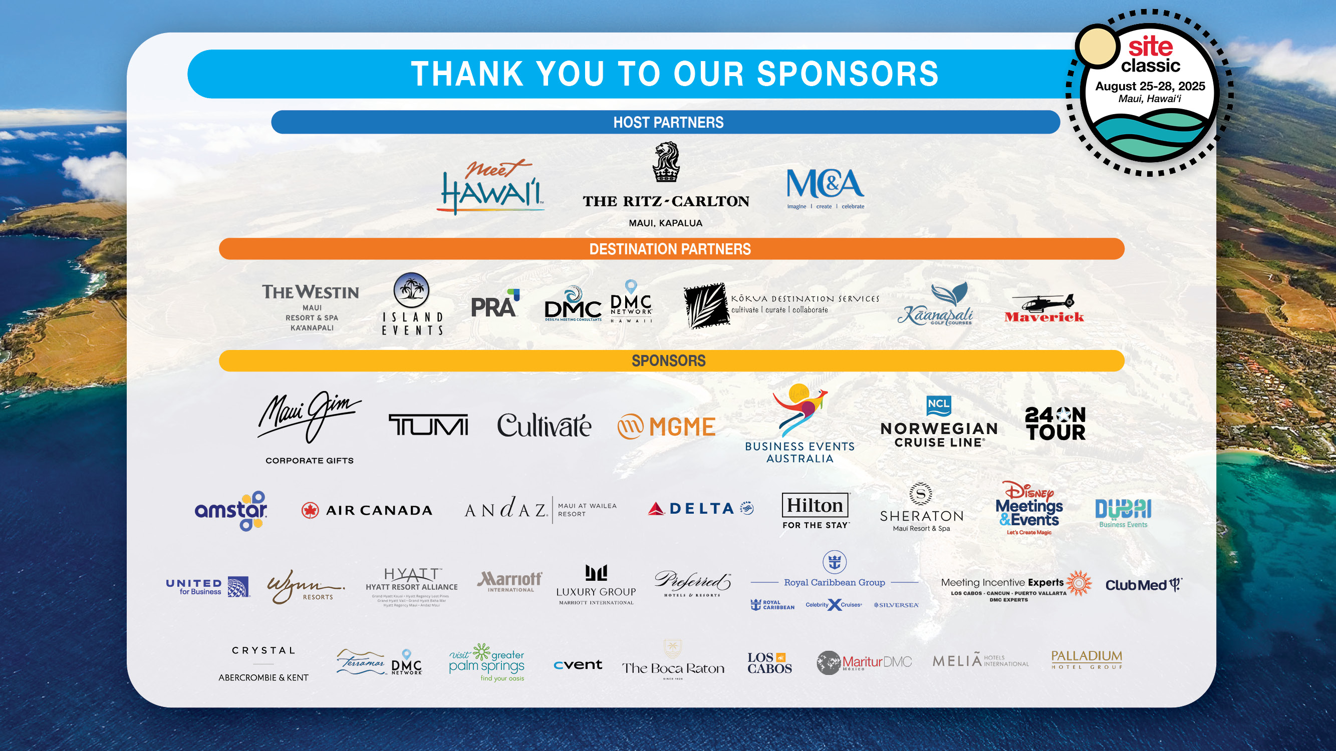SITE Classic Sponsors