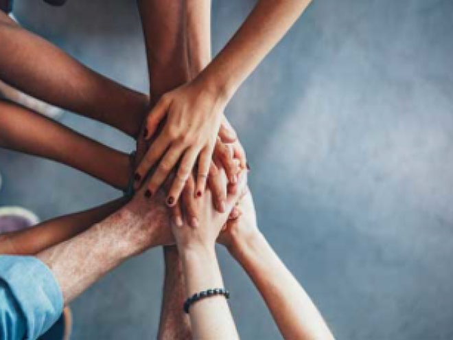Get involved image of hand's together